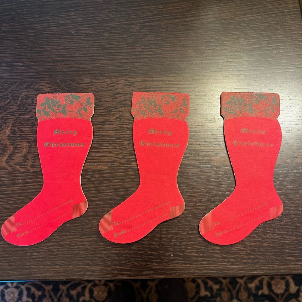 3 Vintage Bank Dime Holder Christmas Stocking Suburban Savings